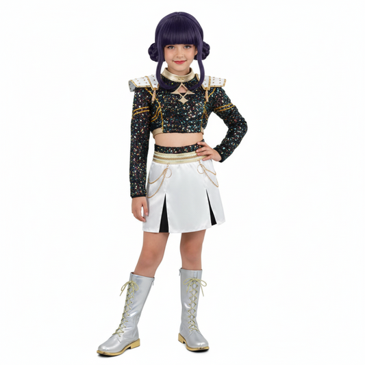 Enfant KPop Demon Hunters(2025) Huntrix Zoey Golden Tenue Noire Cosplay Costume