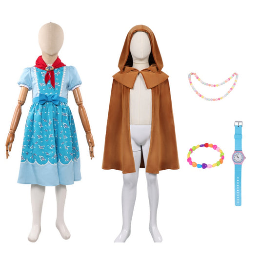 Enfant Stranger Things Saison 5 Holly Wheeler Robe Bleue Cosplay Costume Cape Montre Collier Barcelet