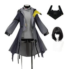 Femme Arknights: Endfield(2026) Endministrator Tenue Grise Cosplay Costume Masque Perruque