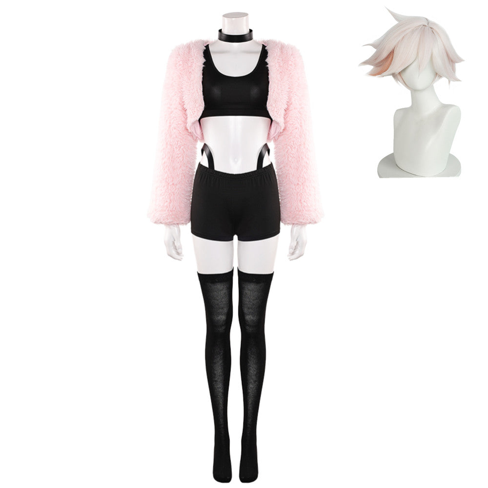 Femme Hazbin Hotel 2(2025) Angel Dust Tenue Rose NoirCosplay Costume