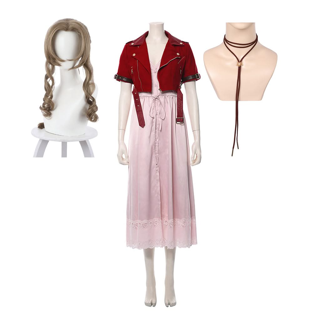 Final Fantasy VII : Remake FF7 FF VII Aerith Aeris Gainsborough Cosplay Costume