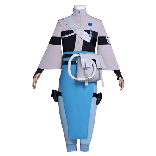 Gachiakuta Zanka Tenue Grise et Bleue Cosplay Costume