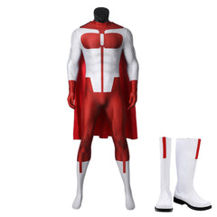 Invincible Saison 3(2025) Omni-Man Nolan Tenue Rouge et Blanche Cosplay Costume