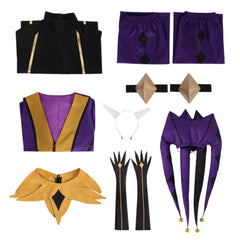 The Freak Circus Harlequin Tenue Verte/Pierrot Tenue Rouge/Jester Tenue Violette Cosplay Costume