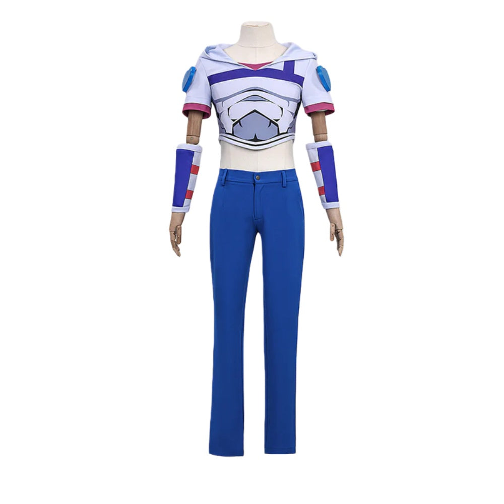 Johnny Joestar Tenue Blanche et Bleue Cosplay Costume
