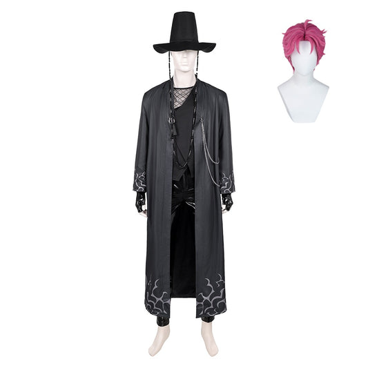 KPop Demon Hunters(2025) Abby Saja Tenue Noire Cosplay Costume Perruque