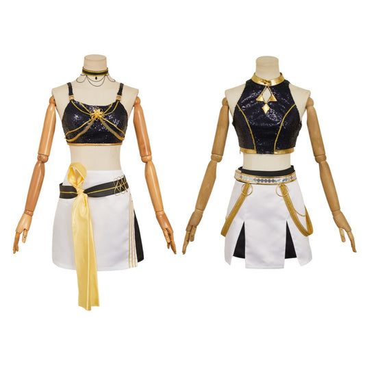 KPop Demon Hunters(2025) Huntrix Mira Tenue à Bretelles Noir Cosplay Costume