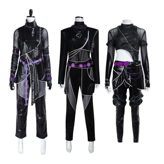 KPop Demon Hunters(2025) Huntrix Rumi Mira Zoey Combinaison Noire Cosplay Costume