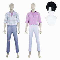 Homme Jinu Tenue de Chemise Blanche et Rose Cosplay