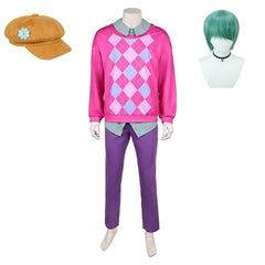 Kpop Demon Hunters(2025) Baby Saja Tenue à Carreaux Roses Cosplay Costume Perruque Chapeau