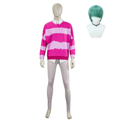 Kpop Demon Hunters(2025) Baby Tenue de Sweat-shirt Rose Rayé Cosplay Costume Perruque