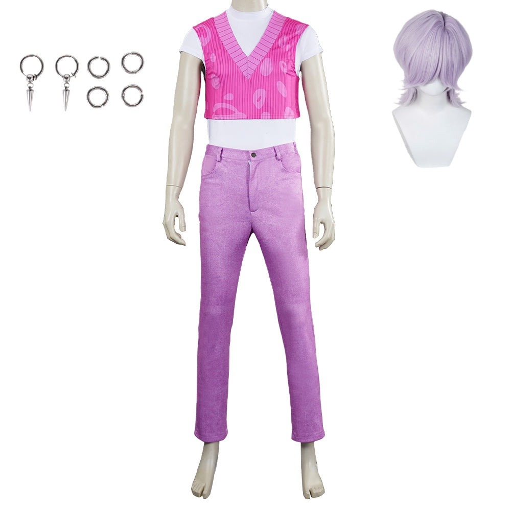 Kpop Demon Hunters(2025) Mystery Saja Tenue Rose Cosplay Costume Perruque Clips