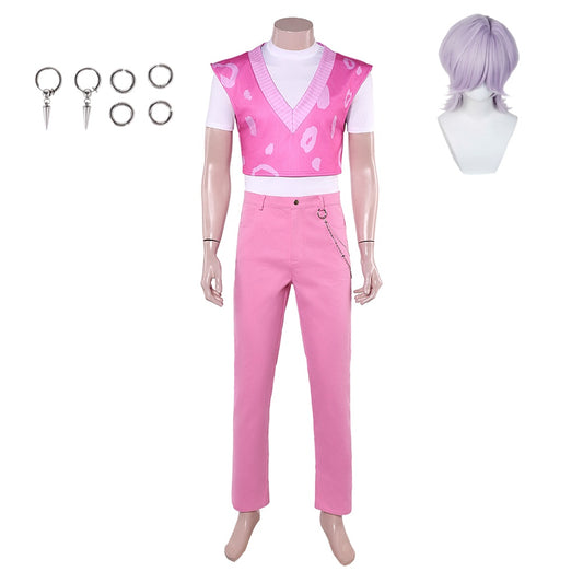 Kpop Demon Hunters(2025) Mystery Saja Tenue Rose Cosplay Costume Ver.2 Perruque Clips