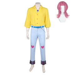Kpop Demon Hunters(2025) Romance Saja Tenue de Chemise Jaune Cosplay Costume Perruque