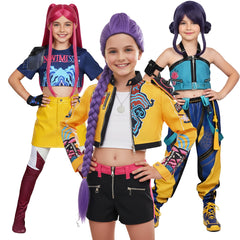 Enfant Rumi Zoey Mira Tenue Jaune Cosplay Costume
