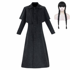 La Famille Addams 2(2025) Mercredi Manteau à Carreaux Cosplay Costume