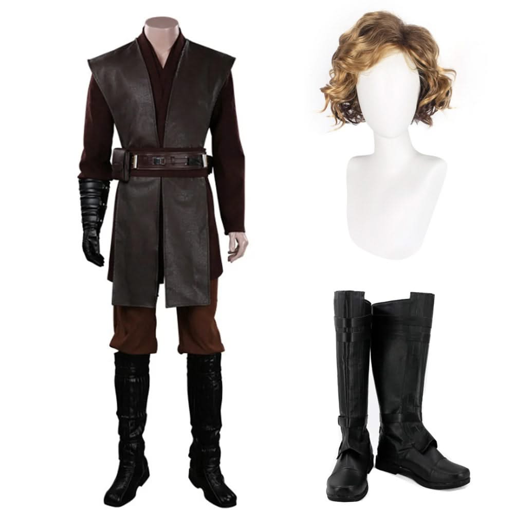La Guerre des étoiles Anakin Skywalker Cosplay Costume Perruque Chaussures