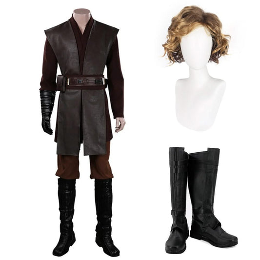 La Guerre des étoiles Anakin Skywalker Cosplay Costume Perruque Chaussures