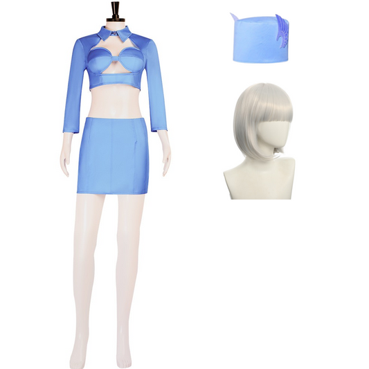Le Cinquième Élément Zone 2 stewardess Tenue Bleue Cosplay Costume