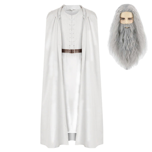Lord of the Rings Gandalf Le Blanc Robe Blanche Cosplay Costume