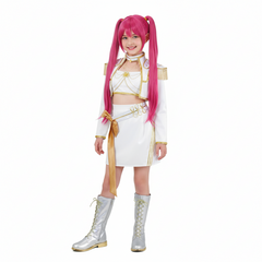 Enfant KPop Demon Hunters(2025) Huntrix Mira What It Sounds Like Tenue Blanche Cosplay Costume