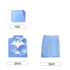 Le Cinquième Élément Zone 2 stewardess Tenue Bleue Cosplay Costume