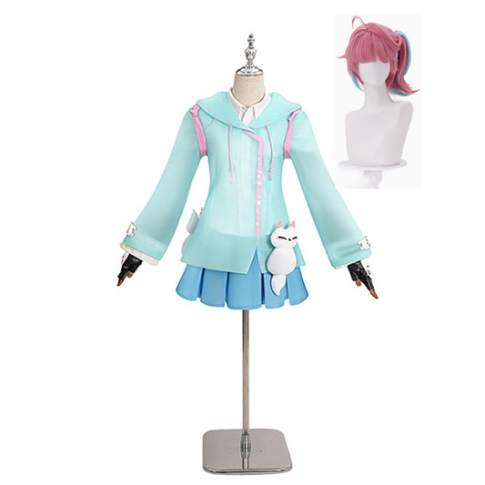 Overwatch Kiriko Tenue Bleue Cosplay Costume