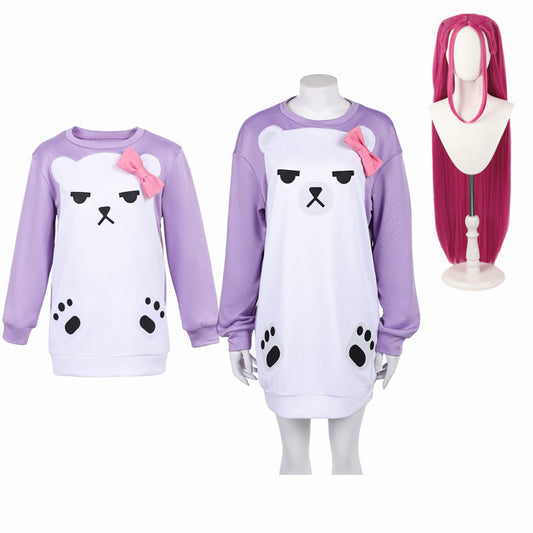 Enfant&Femme KPop Demon Hunters(2025) Huntrix Mira Pyjama Violet et Blanc Cosplay Costume