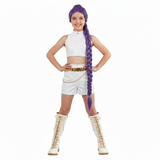 Enfant KPop Demon Hunters Huntrix Rumi Mira Zoey What It Sounds Like Tenue Cosplay