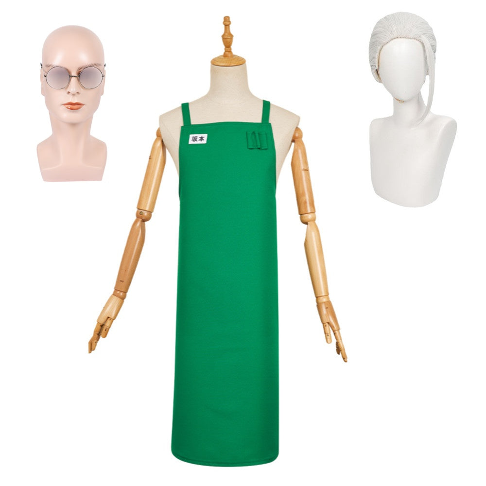 Sakamoto Days(2025) Sakamoto Taro Tablier Vert Cosplay Costume Perruque Lunettes