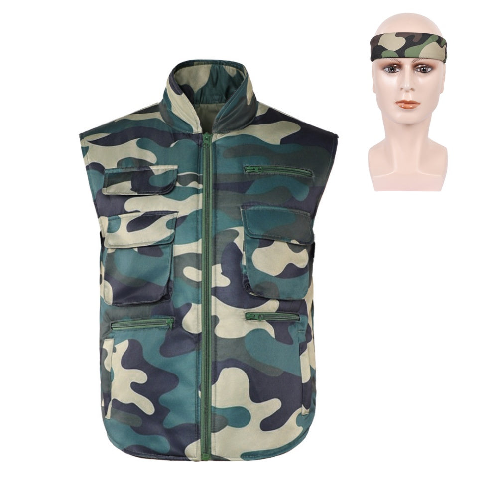 Stranger Things Saison 5(2025) Mike Wheeler/Lucas Gilet de Camouflage Cosplay Costume Bandeau