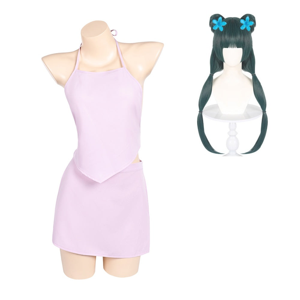 The Apothecary Diaries Saision 2(2025) Maomao Peignoir Rose Cosplay Costume avec Perruque