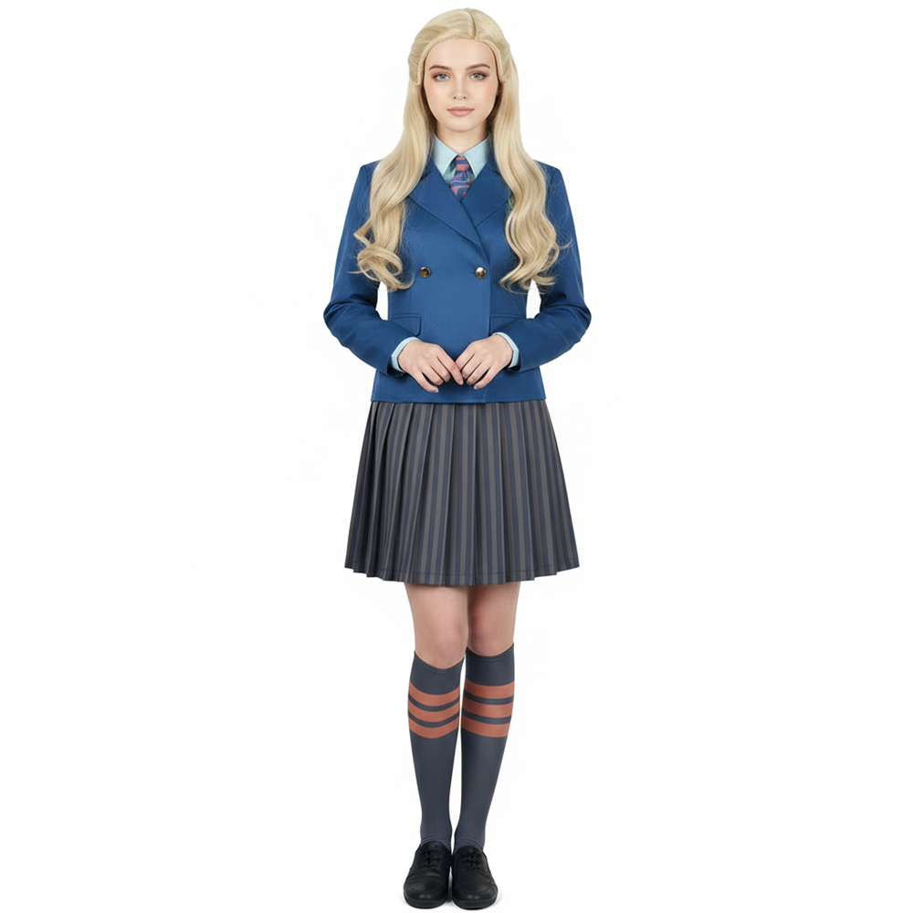 Wicked(2024) Uniforme Scolaire Bleu Cosplay Costume