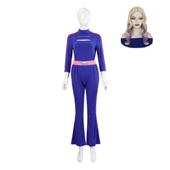 Zombies 4(2025) Addison Tenue Bleue Longue Cosplay Costume Perruque