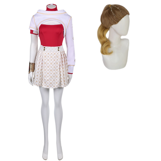 Zombies 4(2025) Nova Tenue Blanche et Rouge Cosplay Costume Perruque