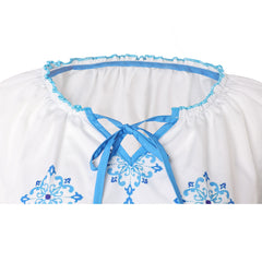 ABBA Anni-Frid Synni Lyngstad Chemise Bleu et Blanc 1970S Cosplay Costume