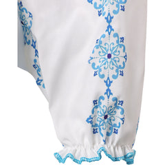 ABBA Anni-Frid Synni Lyngstad Chemise Bleu et Blanc 1970S Cosplay Costume