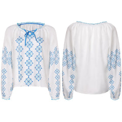 ABBA Anni-Frid Synni Lyngstad Chemise Bleu et Blanc 1970S Cosplay Costume