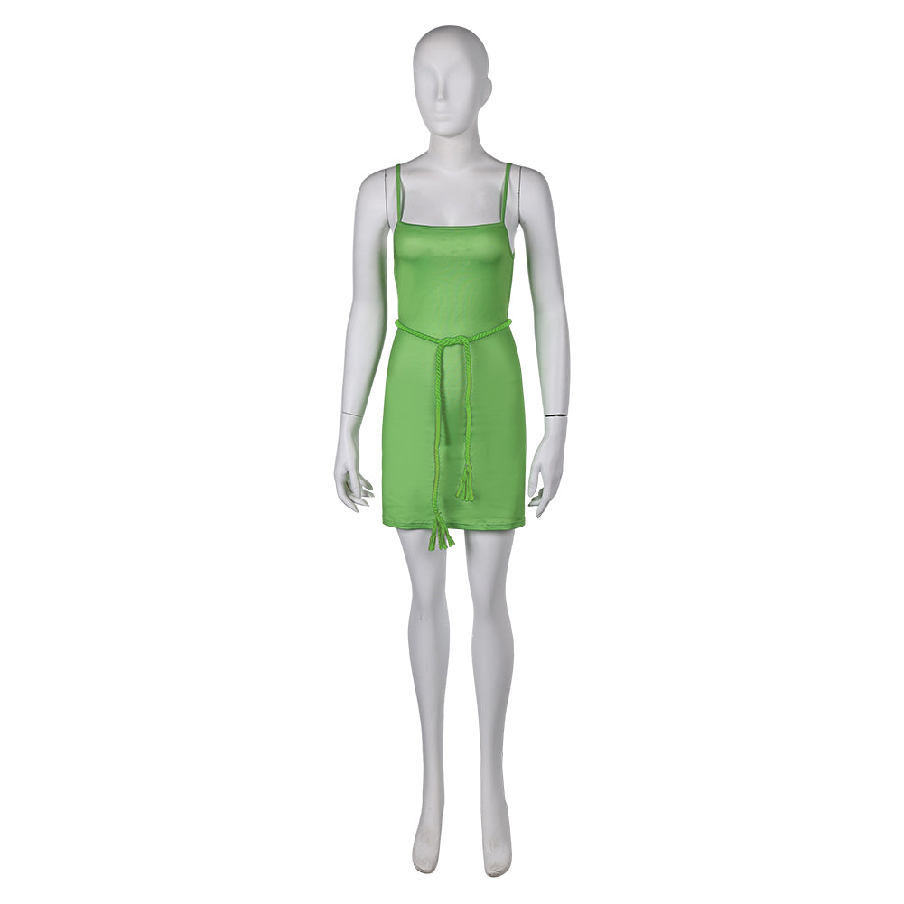 ABBA Femme Agnetha Faltskong 1970s Tenue Rose-vert Costume Vintage