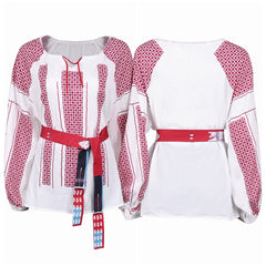 ABBA Femme Anni-Frid Lyngstad 1970s Chemise Rouge et Blanche Costume Vintage