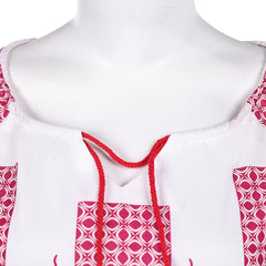 ABBA Femme Anni-Frid Lyngstad 1970s Chemise Rouge et Blanche Costume Vintage