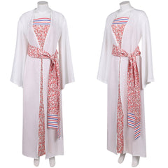ABBA Femme Anni-Frid Lyngstad 1970s Robe Rose et Blanche Costume Vintage