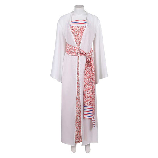ABBA Femme Anni-Frid Lyngstad 1970s Robe Rose et Blanche Costume Vintage