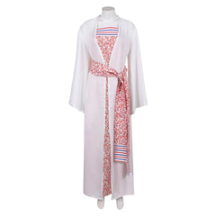 ABBA Femme Anni-Frid Lyngstad 1970s Robe Rose et Blanche Costume Vintage