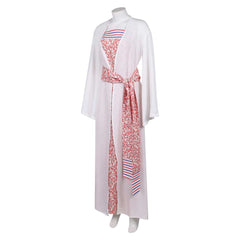 ABBA Femme Anni-Frid Lyngstad 1970s Robe Rose et Blanche Costume Vintage