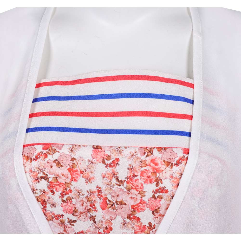 ABBA Femme Anni-Frid Lyngstad 1970s Robe Rose et Blanche Costume Vintage