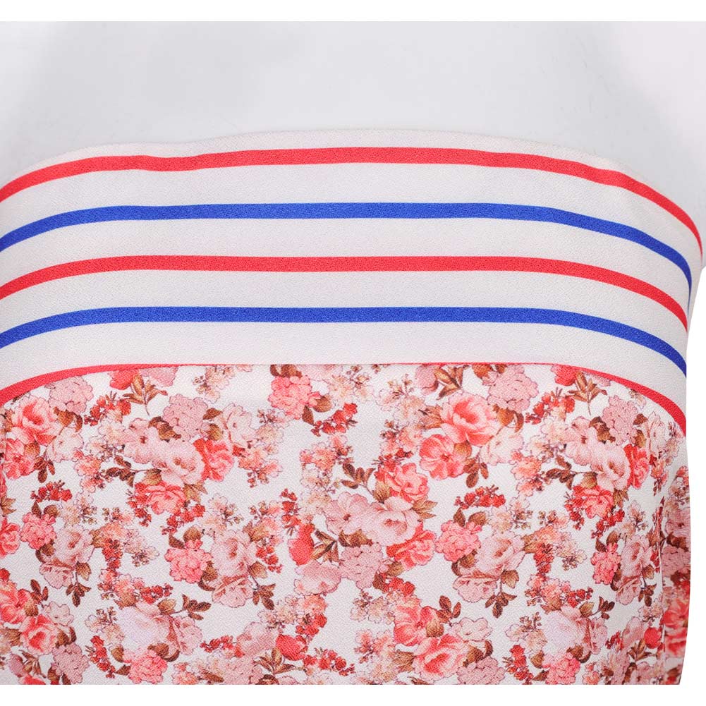 ABBA Femme Anni-Frid Lyngstad 1970s Robe Rose et Blanche Costume Vintage