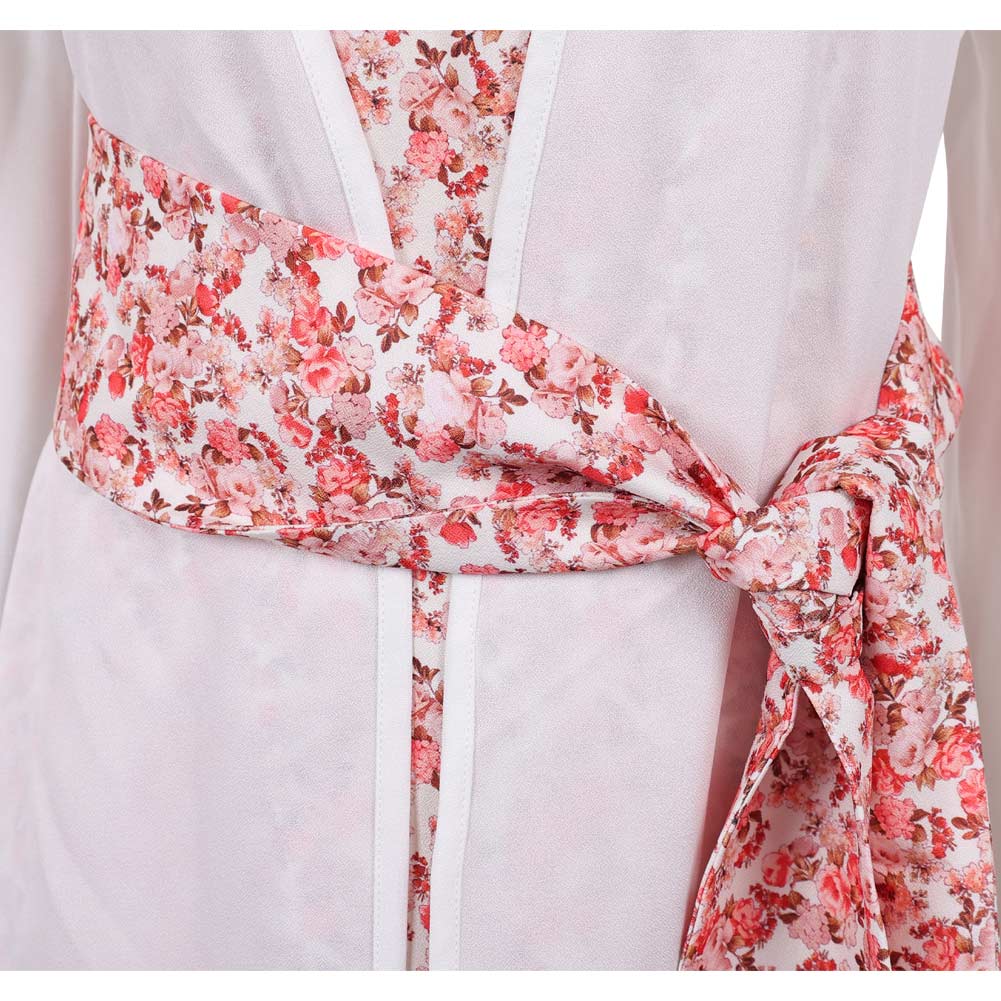 ABBA Femme Anni-Frid Lyngstad 1970s Robe Rose et Blanche Costume Vintage