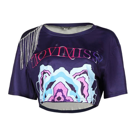 Adulte & Enfant KPop Demon Hunters(2025) Huntrix Zoey T-shirt Bleu Cosplay Costume