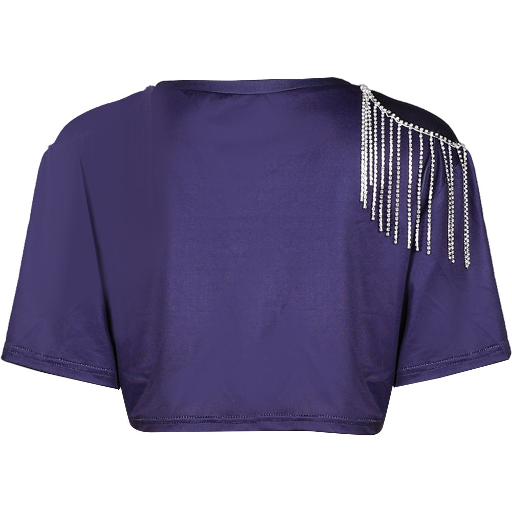 Adulte & Enfant KPop Demon Hunters(2025) Huntrix Zoey T-shirt Bleu Cosplay Costume